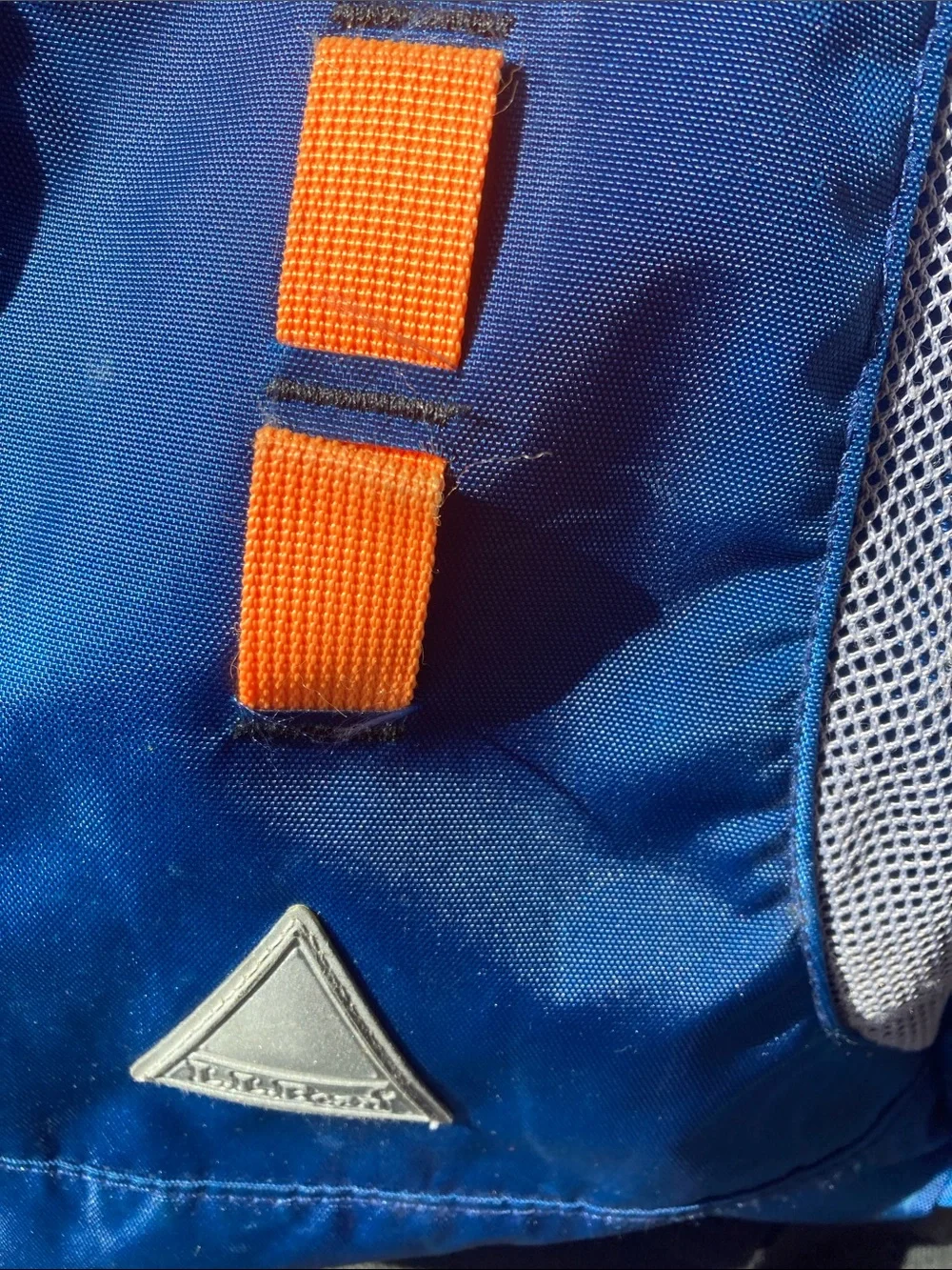 L.L. Bean Royal Blue Kids Backpack with Orange Strap like new used once
